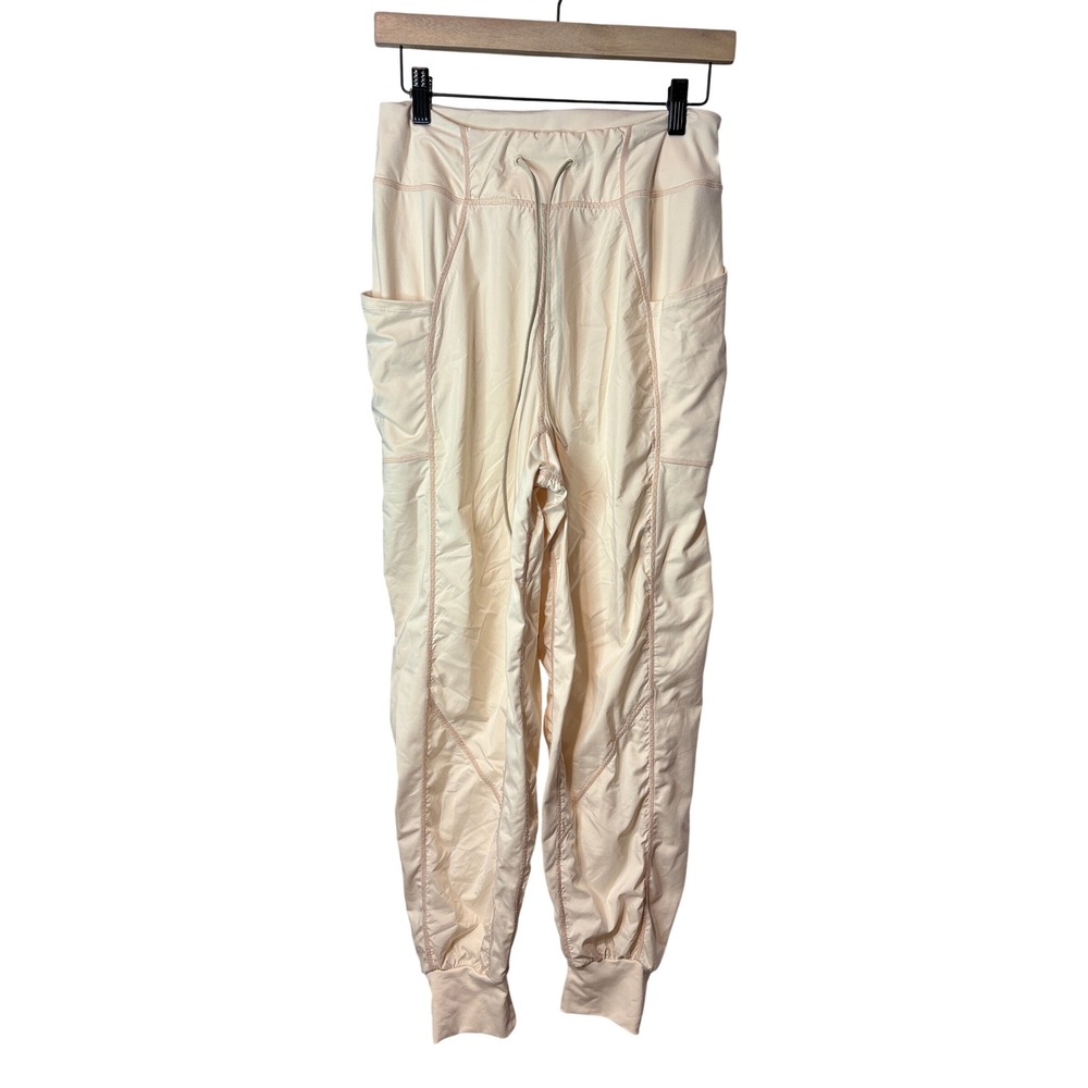 Free People FP Movement Way Home Joggers Cream Ivory High Rise Pants Small